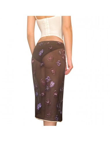 PRADA F/W 2000 violet flowers silk skirt en ligne des produits 