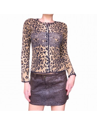 Blumarine FW 1998 leopard wool cardigan pour bénéficier 