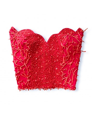 Blumarine S/S 1990 iconic real coral embellishments bustier basket pas cher