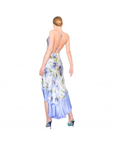 Luxurious Italian 2000's silk bare back floral maxi dress est présent 