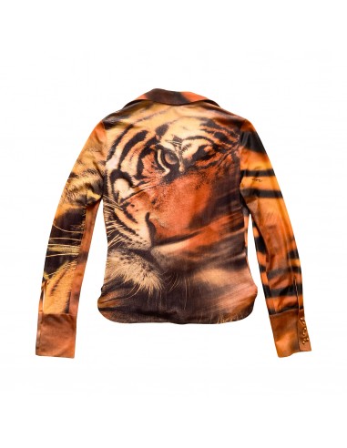 Roberto Cavalli F/W 2000 Iconic Tiger Silk Shirt Jusqu'à 80% De Réduction