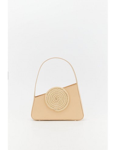 BEIGE Asymmetric Leather Passementerie Mini Bag en ligne des produits 