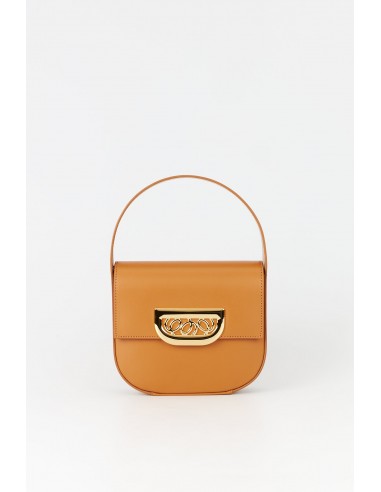 TOBACCO Geometric Leather Bag with Golden Latch S ou a consommer sur place