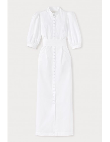 White Poplin Puff Sleeve Maxi Dress meilleur choix