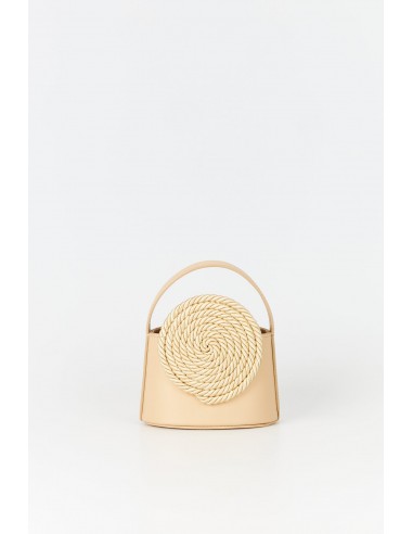 BEIGE Mini Leather Handle Bag with Passementerie Details Venez acheter