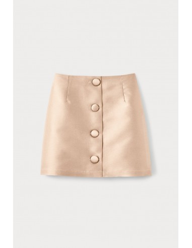 NUDE Satin Mini Skirt with buttons store