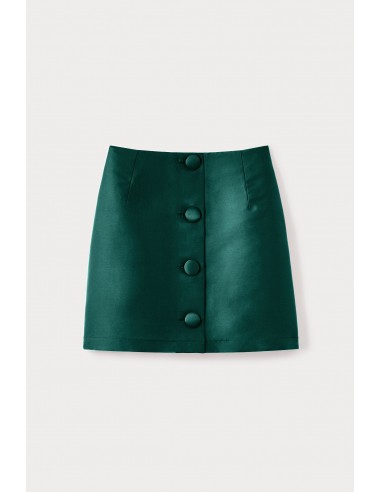 FOREST Satin Mini Skirt with buttons pas cher chine