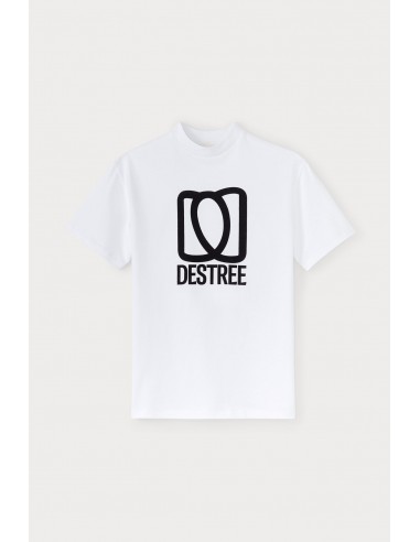 White Monogram Tee Shirt brillant des détails fins