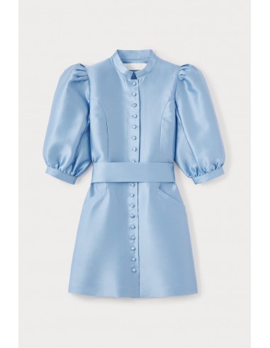 NIAGARA BLUE Satin Puff Sleeve Mini Dress online