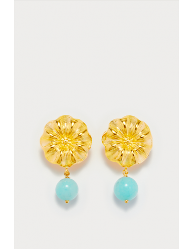 Cyan Daisy Earrings de technologie