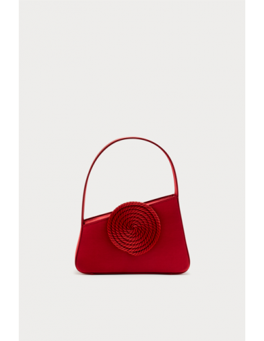 Red Asymmetric Satin Passementerie Mini Bag en ligne des produits 