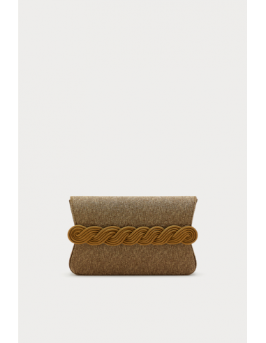 Speckeld beige Clutch with Braided Passementerie des créatures d'habitude