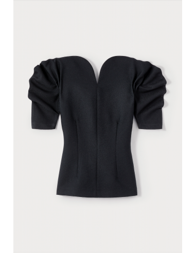 Black Crepe Top with Puff Sleeves Comment ça marche