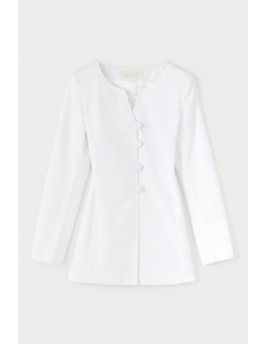 WHITE Popelin Fitted Shirt with Button Details en ligne des produits 