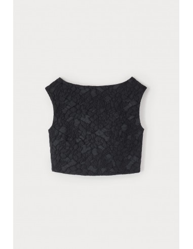 BLACK Embossed Crop Top Profitez des Offres !