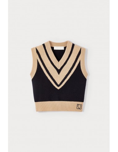 BEIGE & BLACK KNITWEAR TOP Venez découvrir notre 