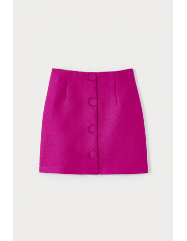 FUCHSIA Crepe Mini Skirt with buttons offre 