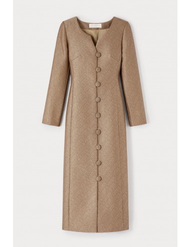 BEIGE Longline Textured Coat le concept de la Pate a emporter 