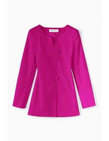 FUSCHIA Crepe Fitted Shirt with Button Details pas cher chine