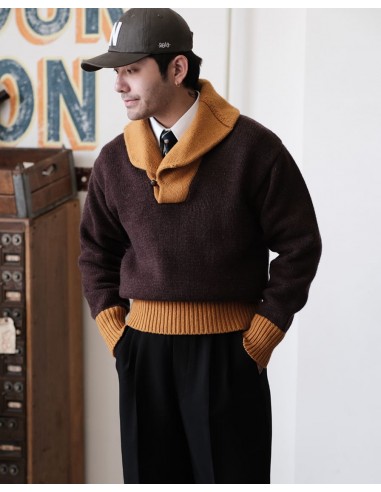 Two-tone Shawl Collar Jumper à prix réduit toute l'année