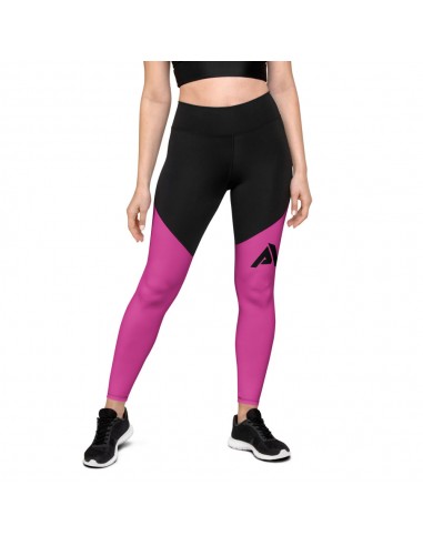 Legging sport femme bi-color noir rose le concept de la Pate a emporter 