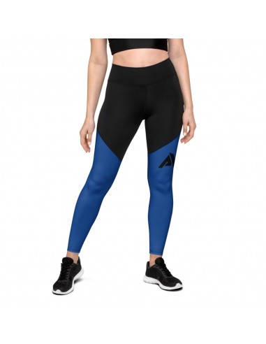 Legging sport femme bi-color noir-bleu En savoir plus