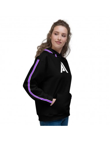 Sweat à Capuche femme noir bande violette Véritable concentré