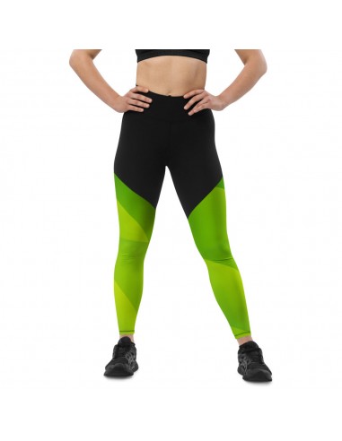 Legging sport femme bi-color noir vert sur le site 