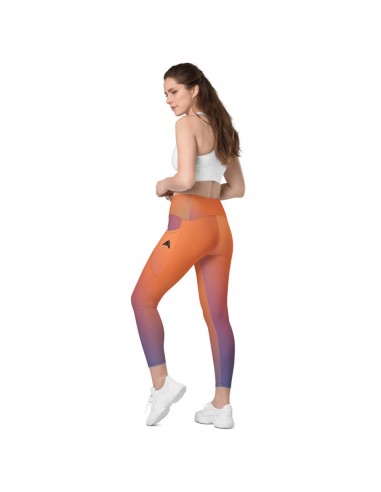 Collant sport femme avec poches dégradé orange-violet Le MVP de beaucoup