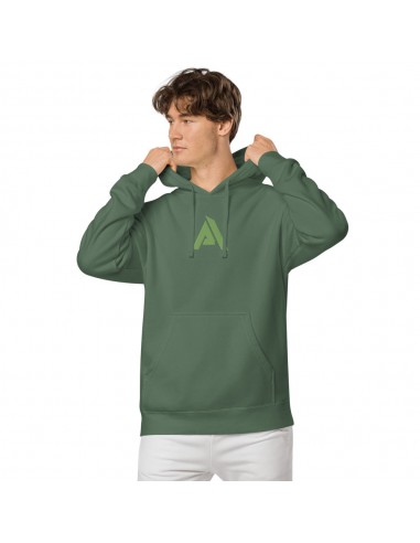 Sweat à capuche vert teint par pigment homme Physique Affûté les muscles