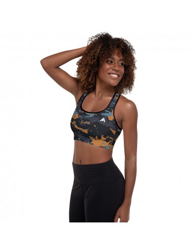 Brassière de Sport femme noir gris orange le des métaux précieux